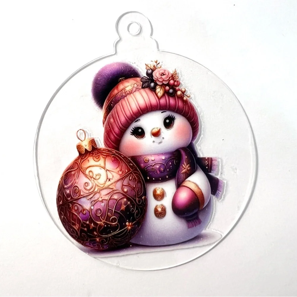 Set of Handmade Acrylic Snowman Ornaments – Set of 11